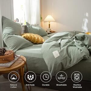 2627 Twin Duvet and Pillow case dark grey 100% cotton not green